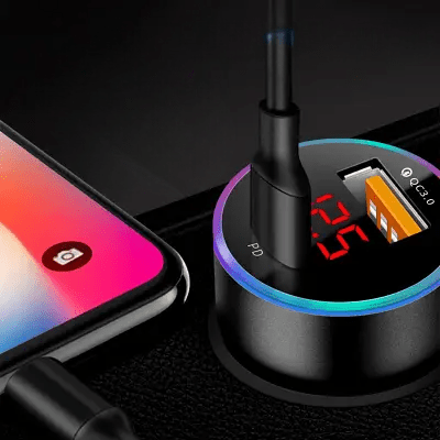 Bluetooth pour la voiture branche sur telephone intelligent LedCarChargerâą Noir Automobile