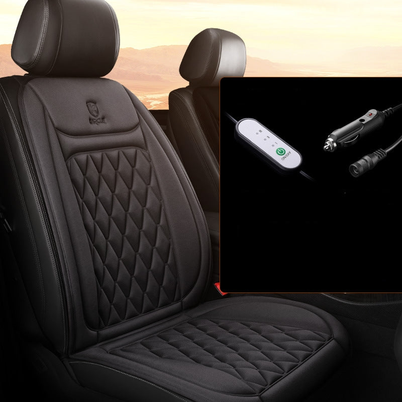 Housse de siege de voiture chauffant dual interface noir