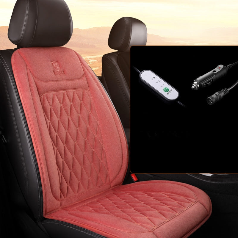 Housse de siege de voiture chauffant dual rose