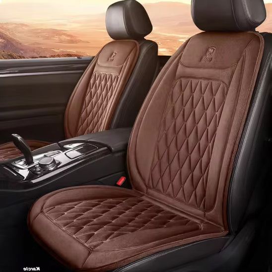Housse de siege de voiture seul chauffant marron