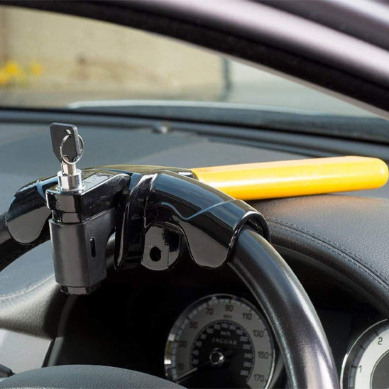 antivol pour voiture volant avec clef installer sur volant citadine