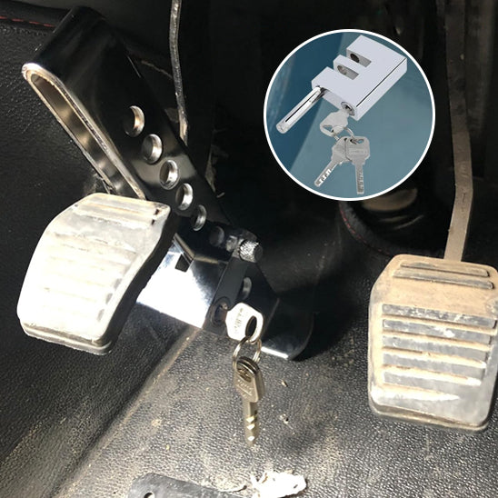 antivol voiture frein installe sur pedale arret petite foto serrure et clefs