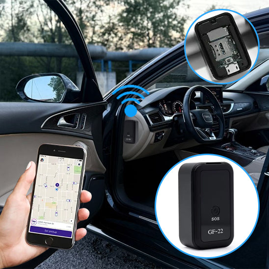 auto de luxe avec traceur gps voiture magnetique en action avec telephone intelligent