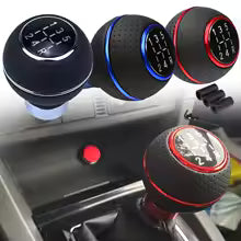 boules rouge bleu et argent pommeau de vitesse cinq rapports voiture