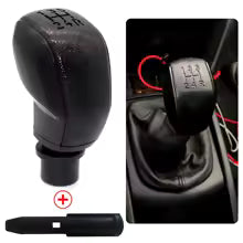 deux photos du levier de pommeau de vitesse Elegance noir lisse cinq rapports