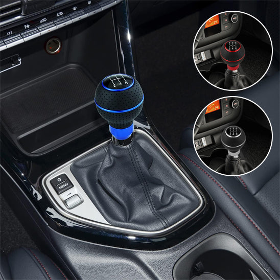 differentes boules rouge bleu argent pommeau de vitesse cinq rapports voiture