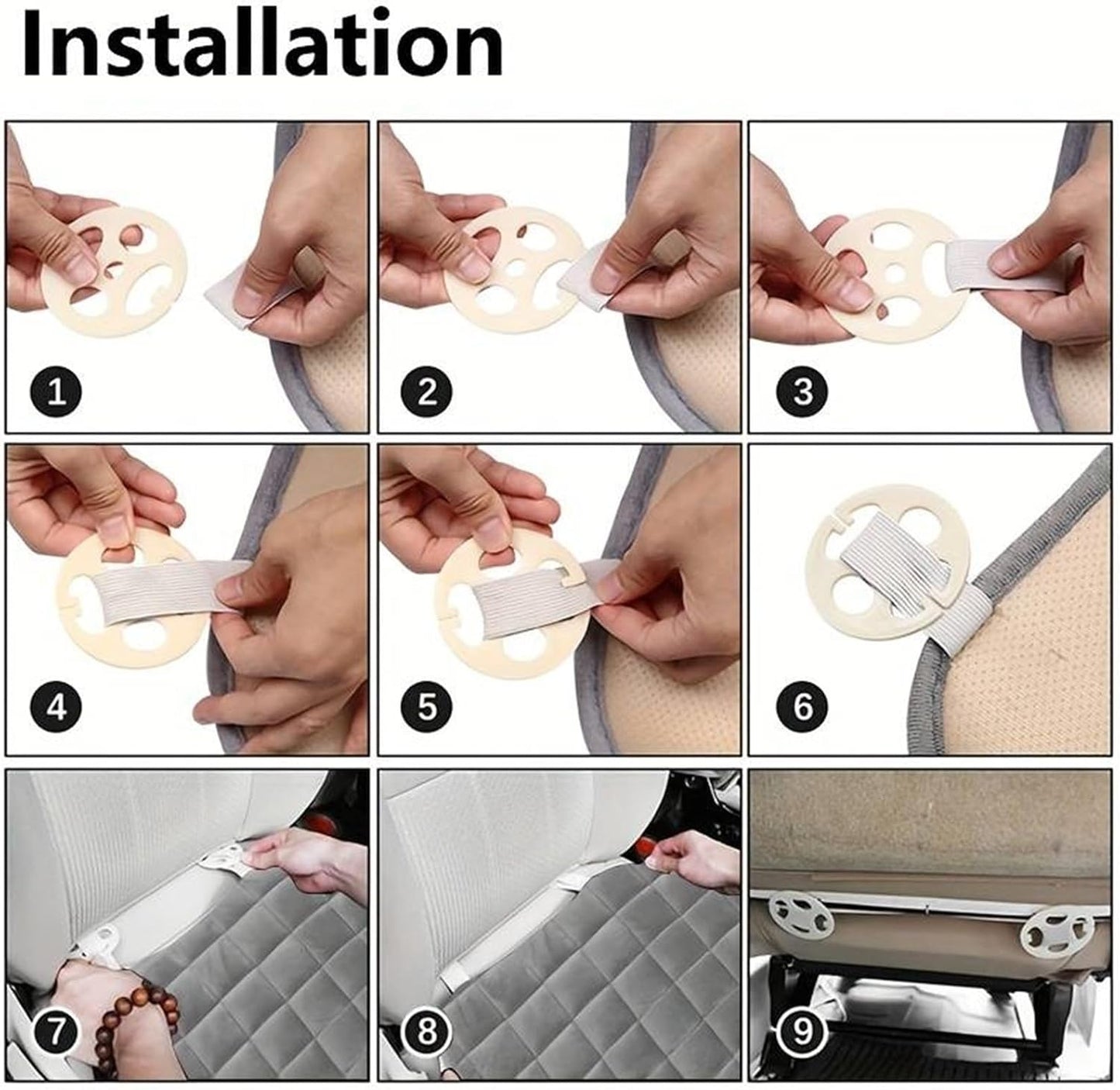 fixation du coussin de siege de voiture en 9 etape