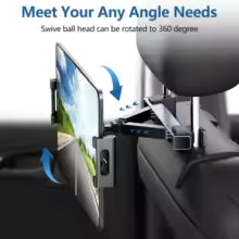 fixation support tablette voiture calme sur tige appui tete siege avant auto