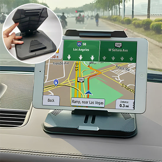 fonction verticale du support avec 1 tablette indiquant la direction gps sur support telephone voiture