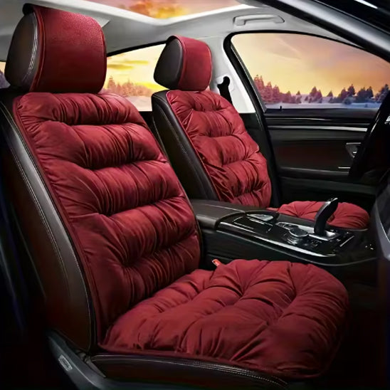 housse de siege de voiture semi cuir rouge vin sur fauteuils avant auto de luxe