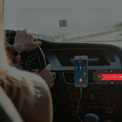 Kit Bluetooth Voiture BlueDrive Rouge branche telephone automobile