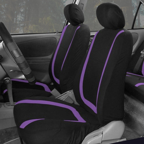 passagers avant sieges couvert housse siege auto noire liserait violet