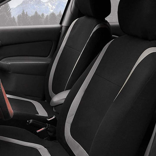 siege avant voiture couvert housse-siege auto noire sur gris