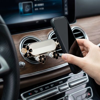 Appareil à installer sur Support téléphone voiture Fleur blanc