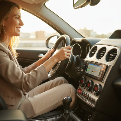 auto radio Sans fil Stéréo conductrice contente