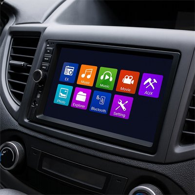 Autoradio bluetooth multimédia MP5 vue côté passager