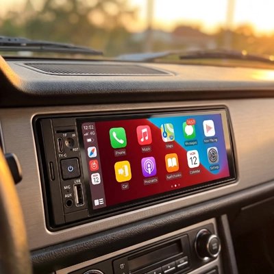 Autoradio carplay Android avec BT installé sur tableau de bord