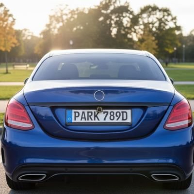 Caméra de recul Vision Nocturne HD sur voiture bleu