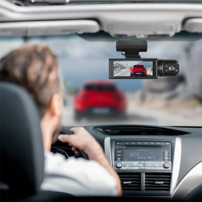Caméra pour la voiture Dashcam double objectif à la place du rétroviseur intérieur