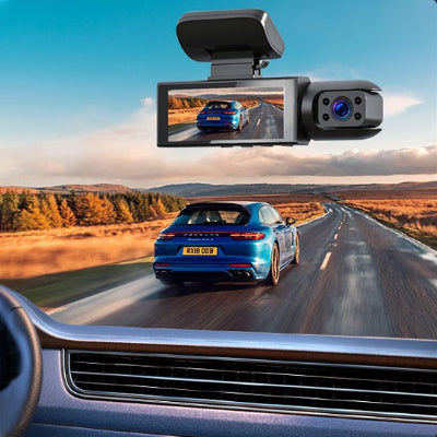 Caméra pour la voiture Dashcam double objectif nette vision mouvement frontale