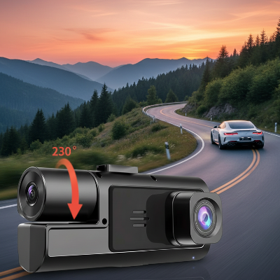 camera pour voiture Double objectif Avant avec arrière plan une voiture sur un chemin