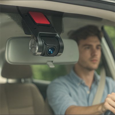 Caméra voiture USB DVR installé derrière rétroviseur 