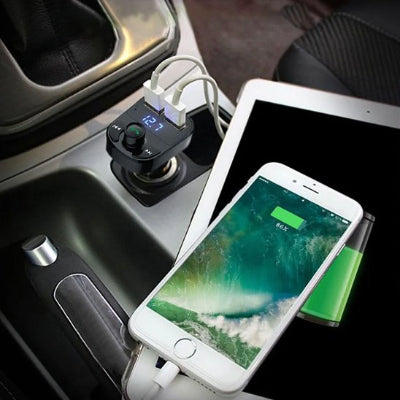 Charge téléphone et tablette sur Transmetteur FM Bluetooth Double ports