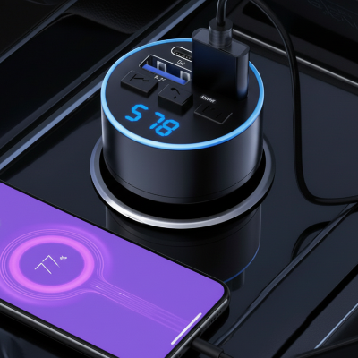 Chargement téléphone sur Allume cigare bluetooth Transmetteur 87.