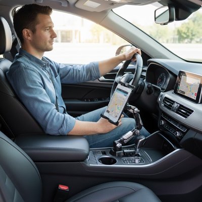 Conducteur et son Support tablette voiture Long bras Réglable