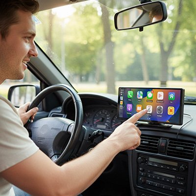 Conducteur heureux de son Autoradio 2din Écran 10.26 pouces