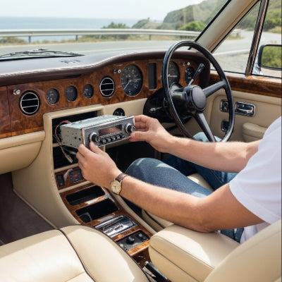 Conducteur Installe autos radio Classique rétro 