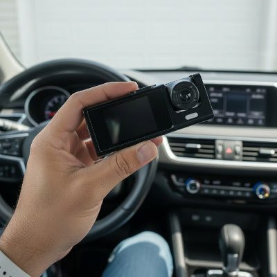Conducteur présente sa camera voiture Triple Angle 1080P WiFi