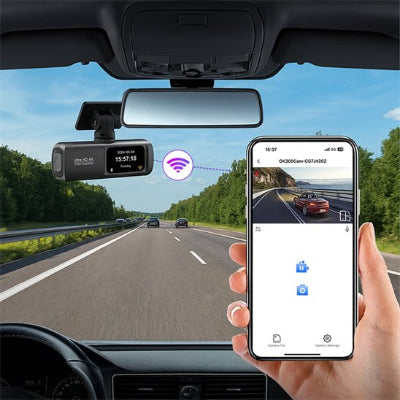Connection Dashcam voiture Tableau de bord 4K avec téléphone
