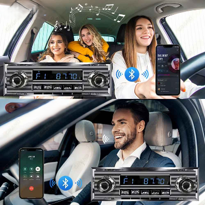 Connexion Bluetooth et appels mains libres autos radio Classique rétro