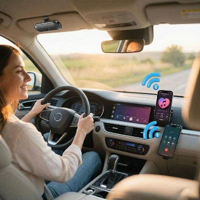 Connexion deux téléphones avec bluetooth pour la voiture Pare-soleil