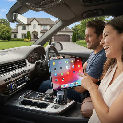 Couple content du support tablette pour voiture Porte-gobelet