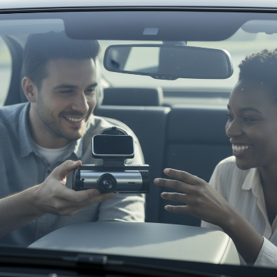 Couple et  cameras embarquées voitures Enregistreur Conduite