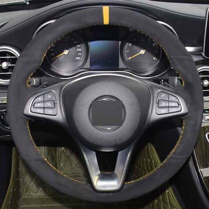 couvre volant velours type O couture jaune