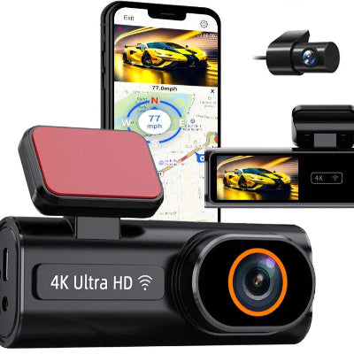 dash cam voiture Double objectif 4K UHD 