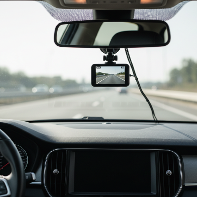 Dashcam voiture HD G30 vision nocturne installé sur pare brise 