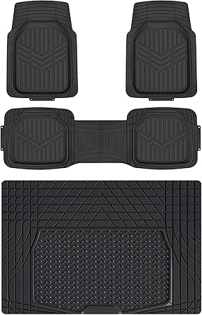 ensemble de tapis de sol pour voiture arriere avant coffre impermeable noir