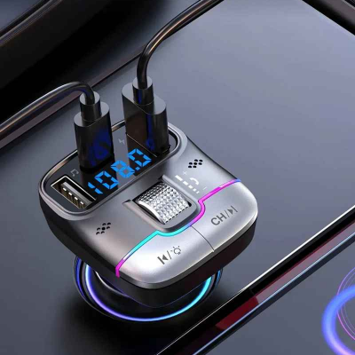 fm transmetteur bluetooth Émetteur 5.4 avec câbles connectés