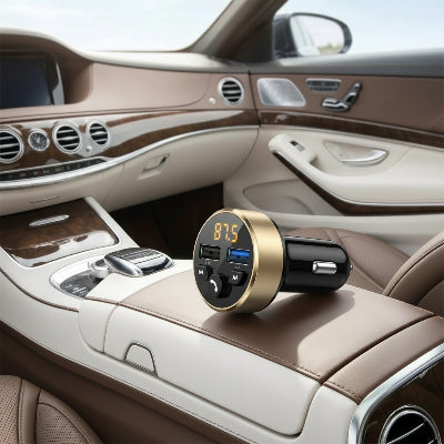 fm transmetteur bluetooth Stéréo Charge Rapide Or       