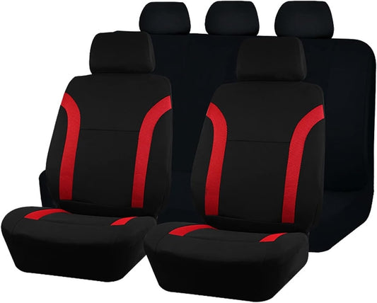 housse de siege voiture set noir rouge complet