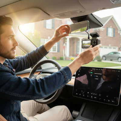 Installation dash cam dashboard camera Caméscope