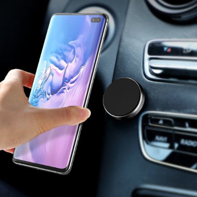 Installation de portable sur Support téléphone voiture magnétique Rond argent