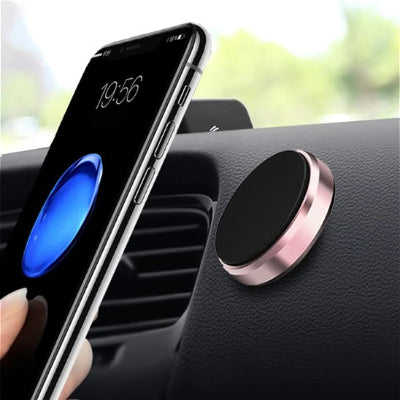 Installation de portable sur Support téléphone voiture magnétique Rond rose
