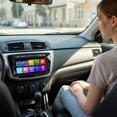 Passager regardant Autoradio bluetooth Avancé