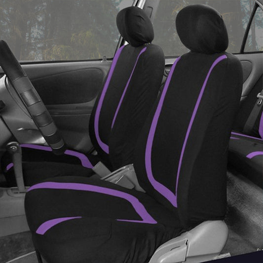 passagers avant sieges couvert housse siege auto noire liserait violet