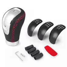pommeau de vitesse bicolore sport coutures rouges et accessoires installation